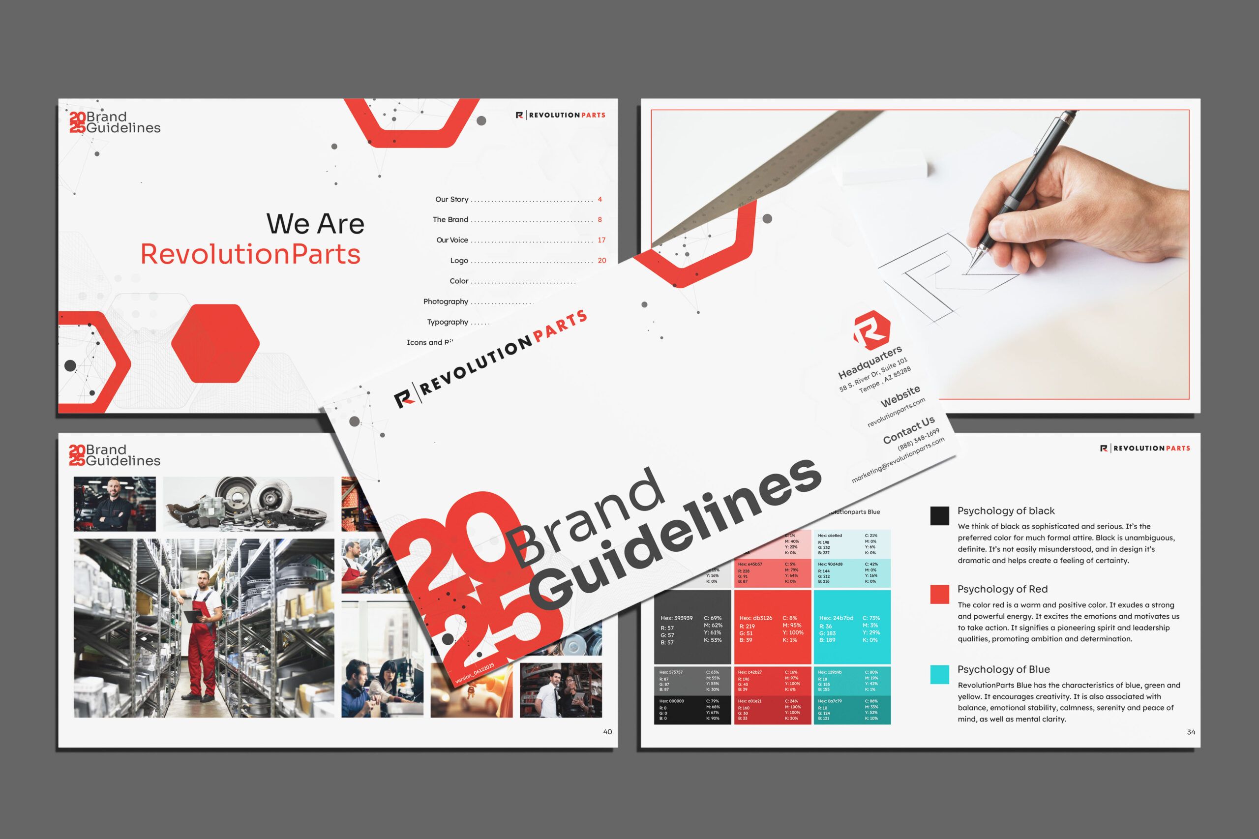 RevolutionParts brand guidelines spread
