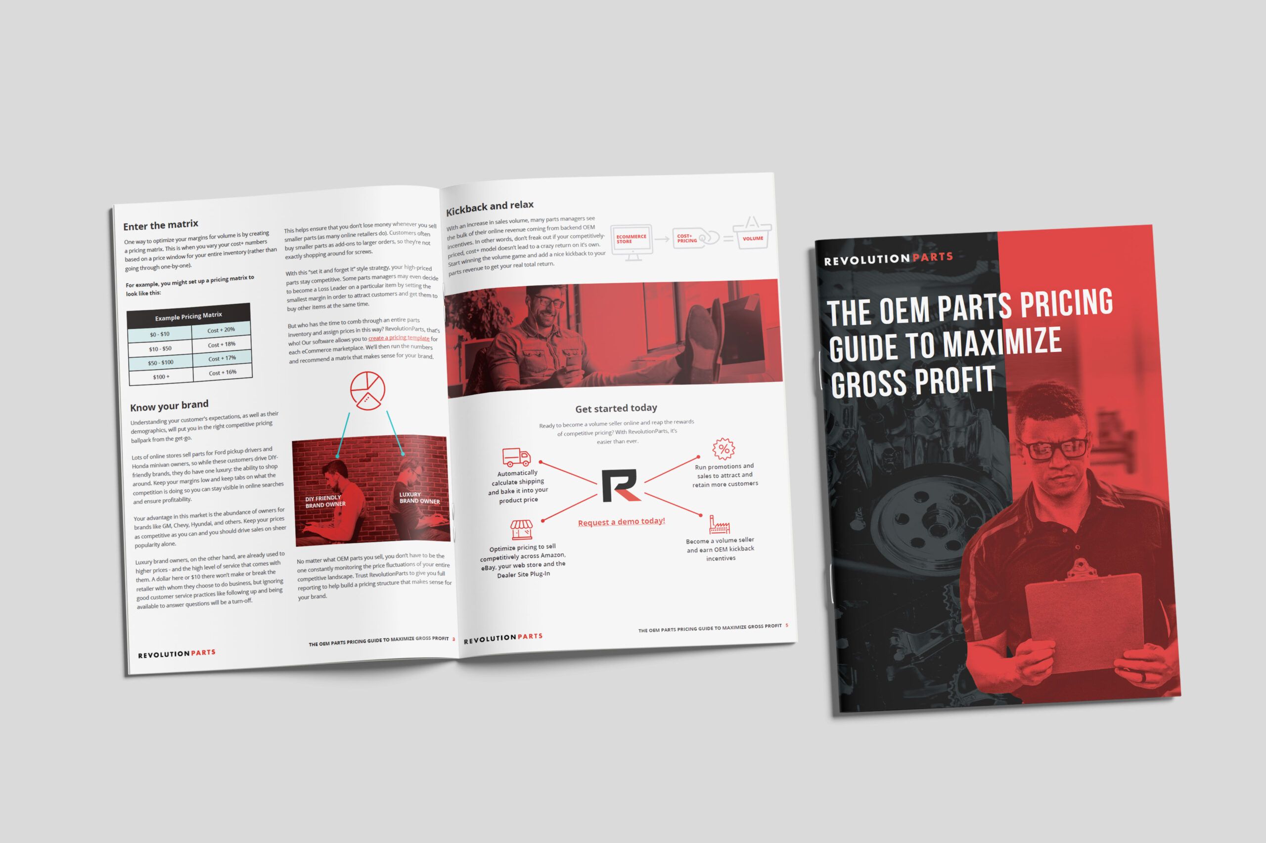 The OEM Parts Pricing Guide booklet for RevolutionParts