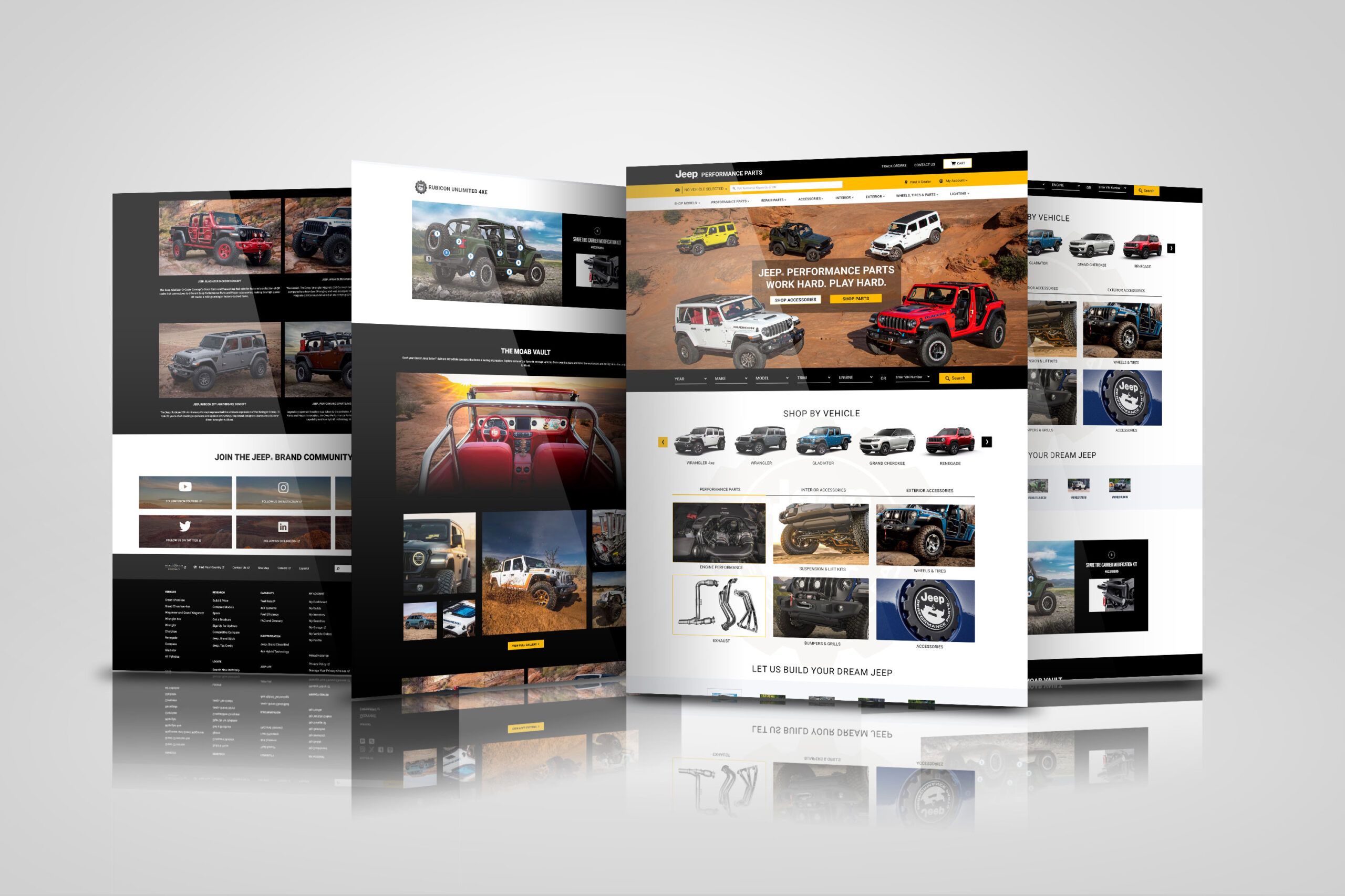 Jeep parts e-commerce storefront pages