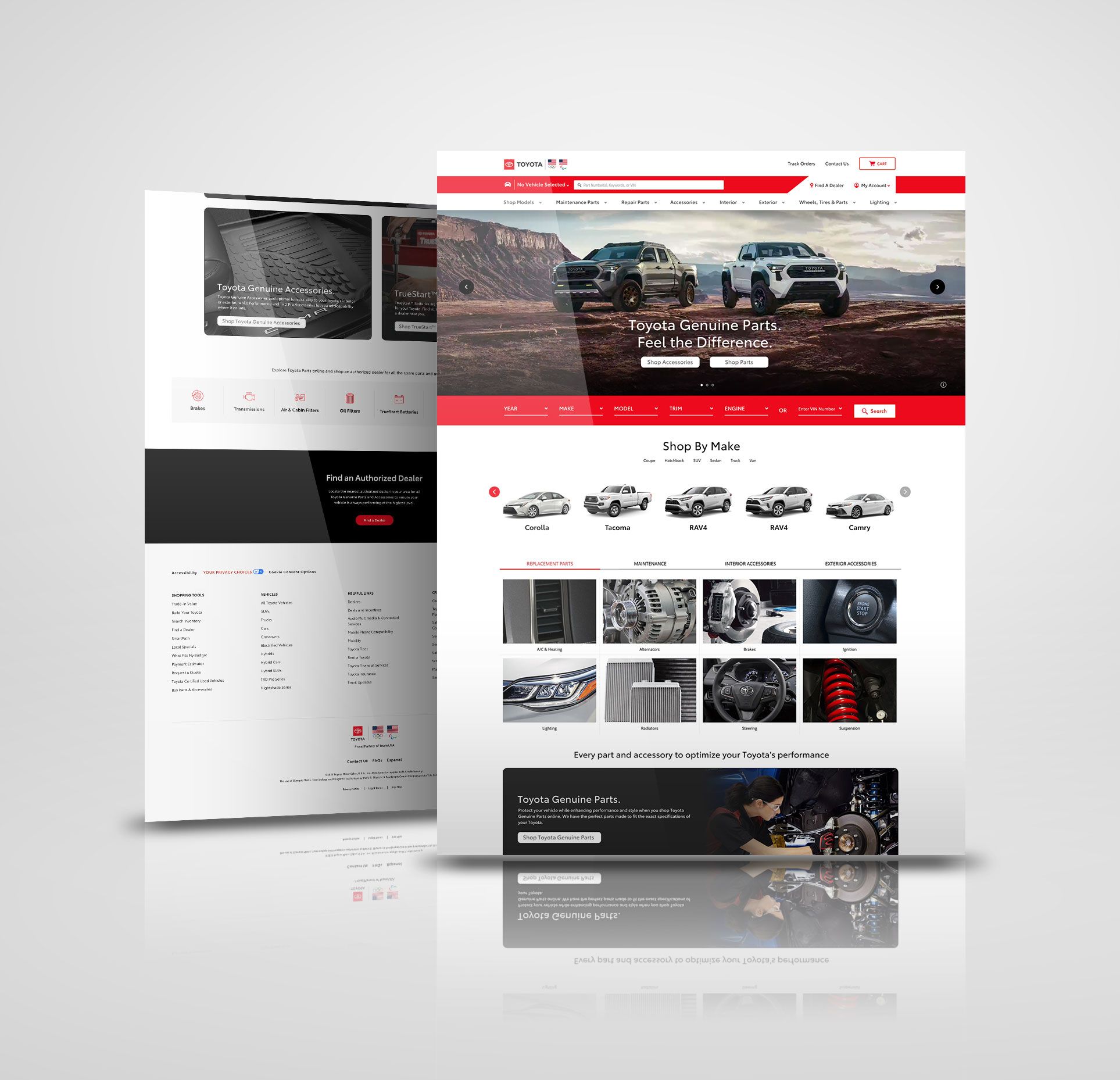 Toyota parts e-commerce storefront