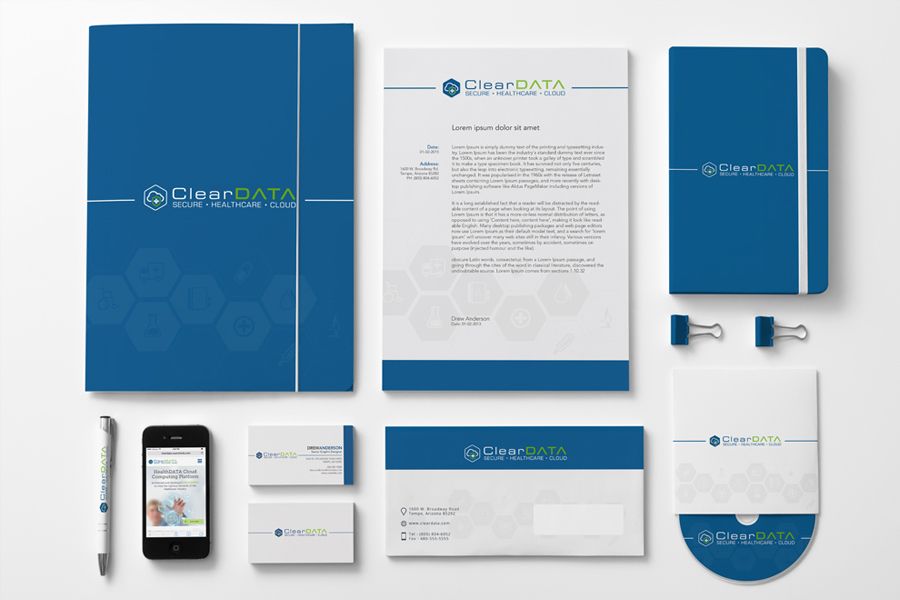 ClearDATA stationery and collateral system